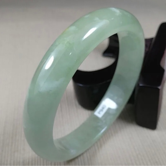 61.5MM Natural Ice Green Jadeite Jade Bracelet Bangle Jadeite Jade Bracelets - Picture 3 of 11